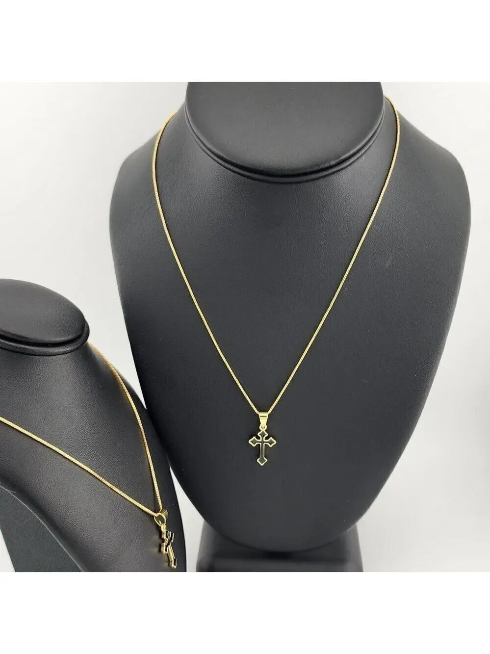 Brand New Black Enamel Cross Necklace
